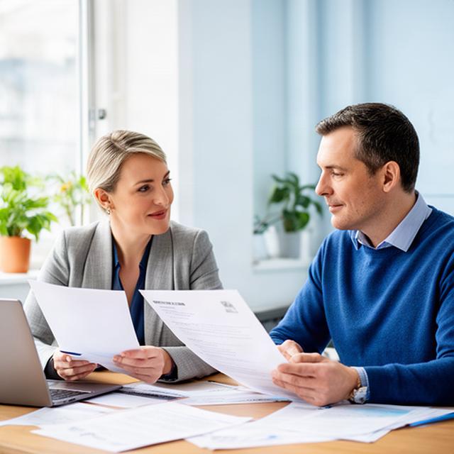 HR consultant reviewing an employee policy with a small business owner in a bright Irish office